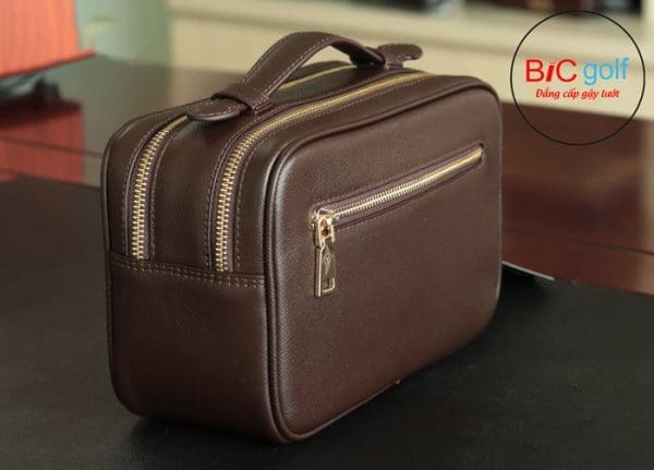 túi cầm tay golf 2 ngăn da epsom khóa số
