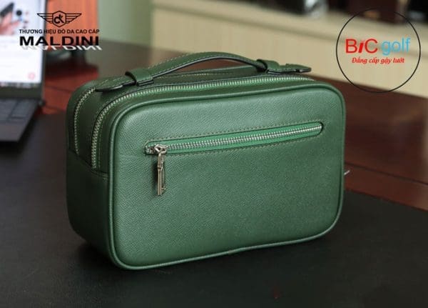 túi cầm tay golf 2 ngăn da epsom khóa số