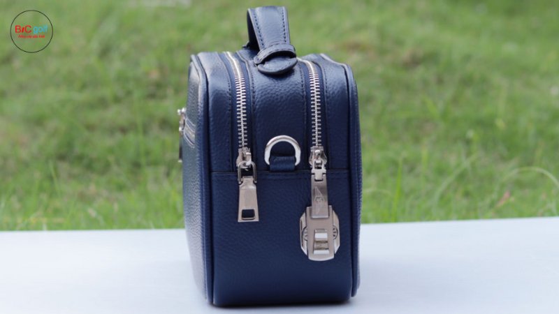 Túi cầm tay golf 2 ngăn da hạt Mill