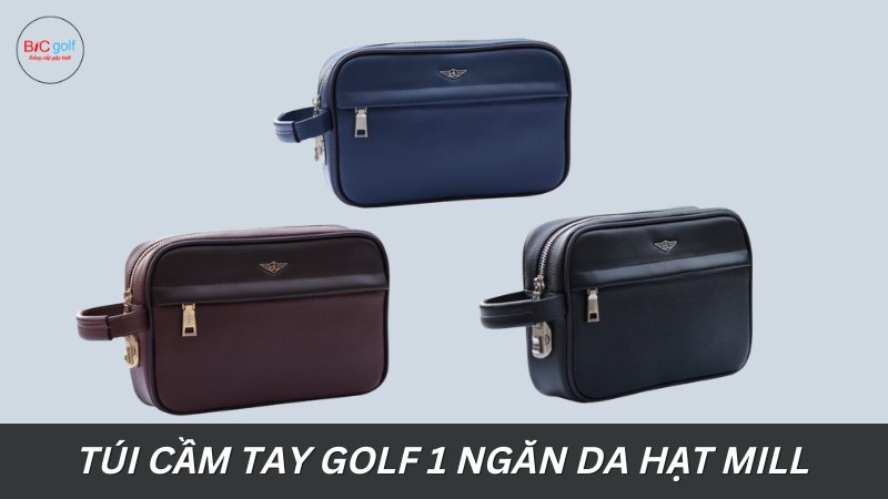 Mua túi cầm tay Golf 1 ngăn da hạt Mill khóa số